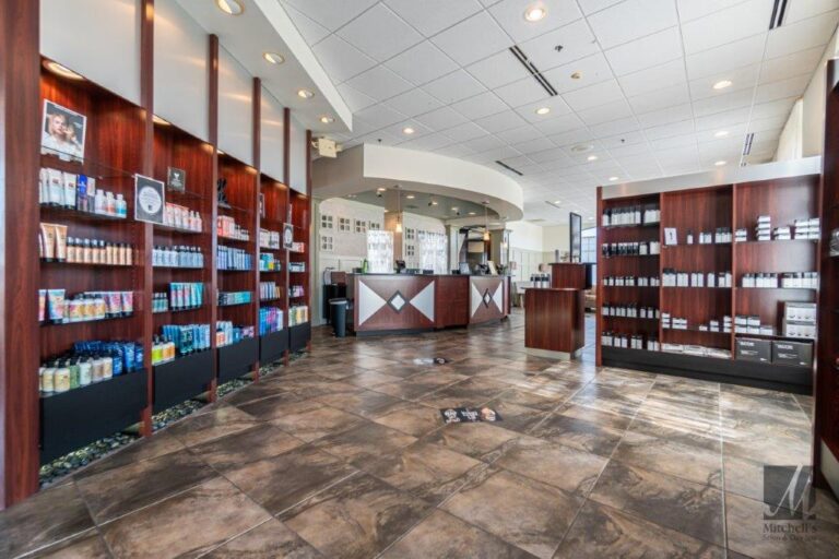 Skin care hair care and cosmetic products display at Cincinnati and West Chester Township s best beauty salon Mitchell s Salon   Day Spa 1 768x512