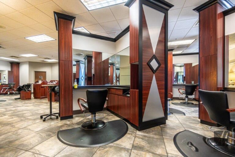 Well spaced hair dressing area at Mitchell s Salon   Day Spa 1 768x512