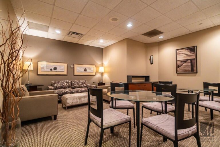 Clients desk and waiting area at Cincinnatis top beauty salon Mitchells Salon Day Spa 768x512